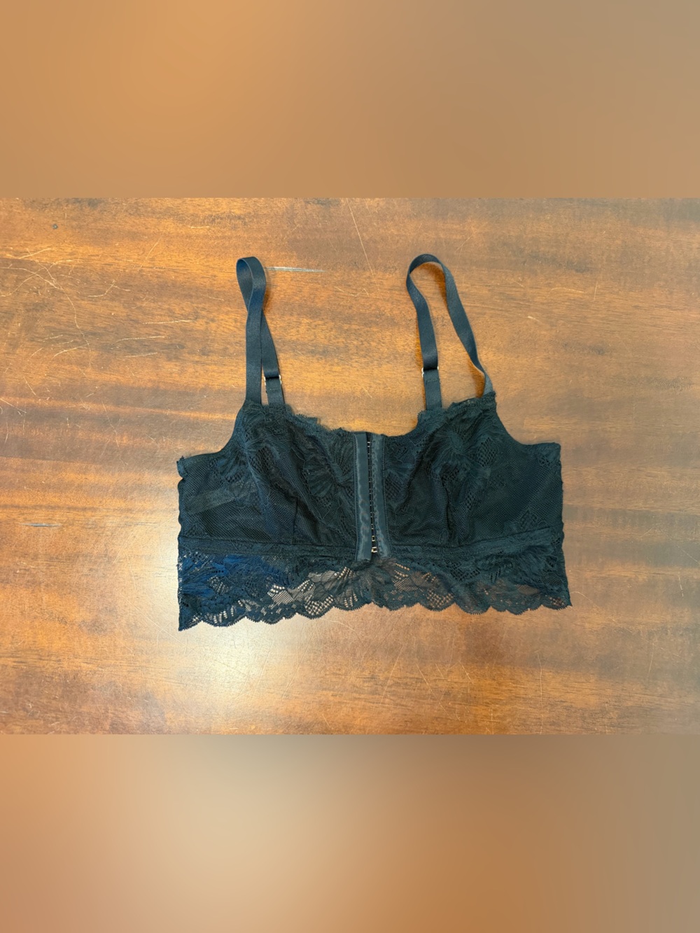 Auden Black Lace Front-Zip Bralette